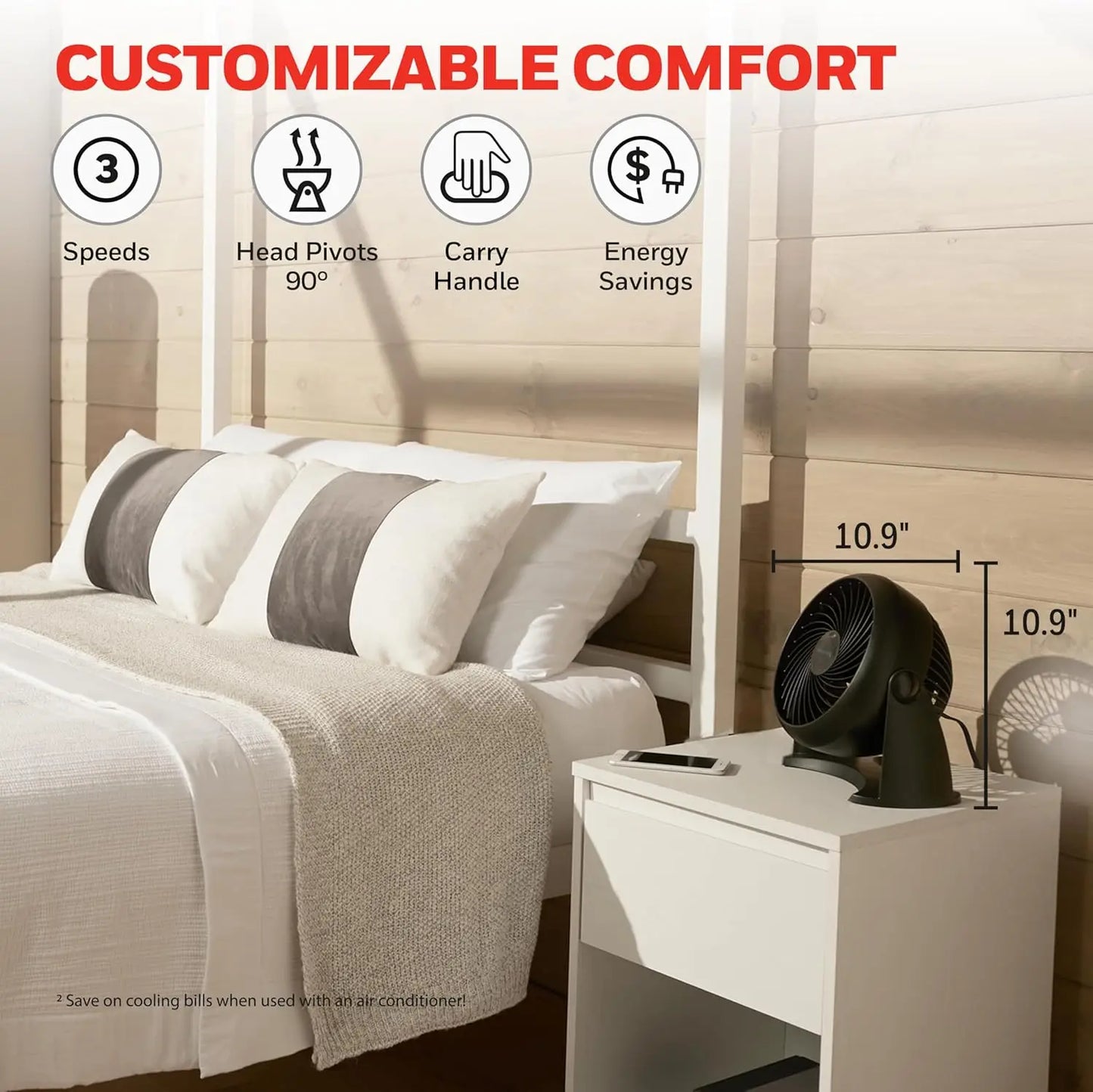 TurboForce Air Circulator Tabletop Fan With 3 Speeds