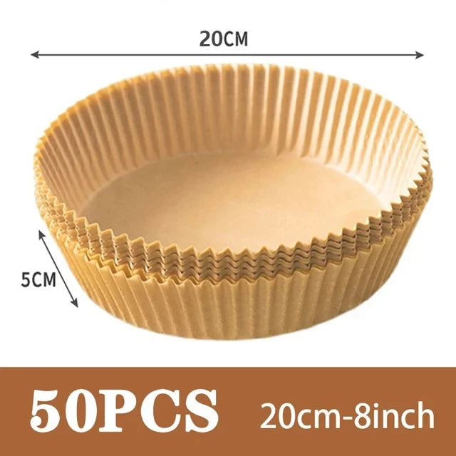 Air Fryer Disposable Paper Liners Pack 50 Nonstick Parchment