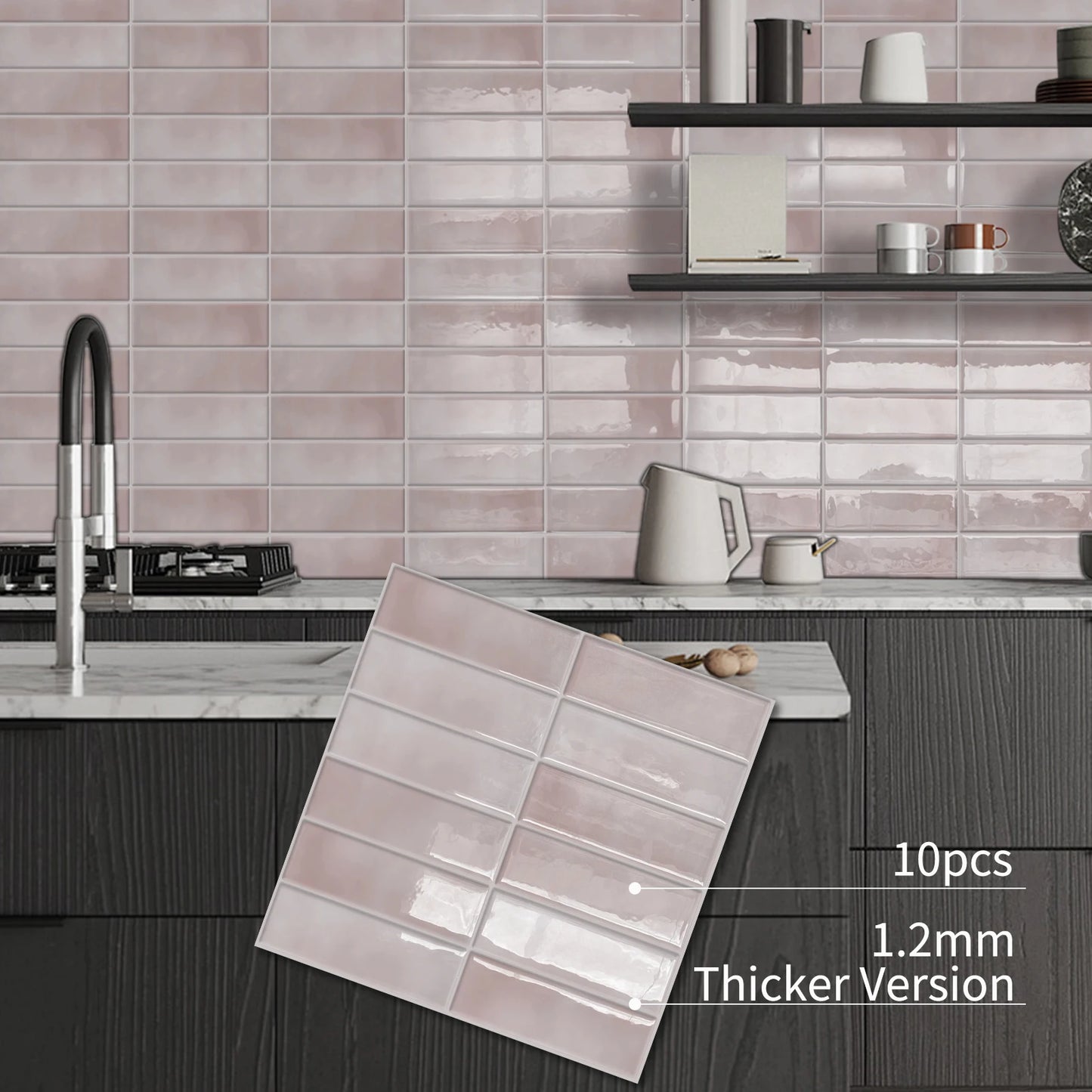 Waterproof Peel And Stick Subway Wall Tile Sticker