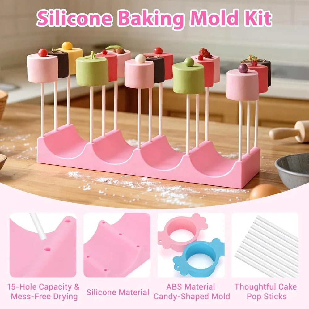Cake Pop Mold Kit With 15 Hole Drying Stand Silicone