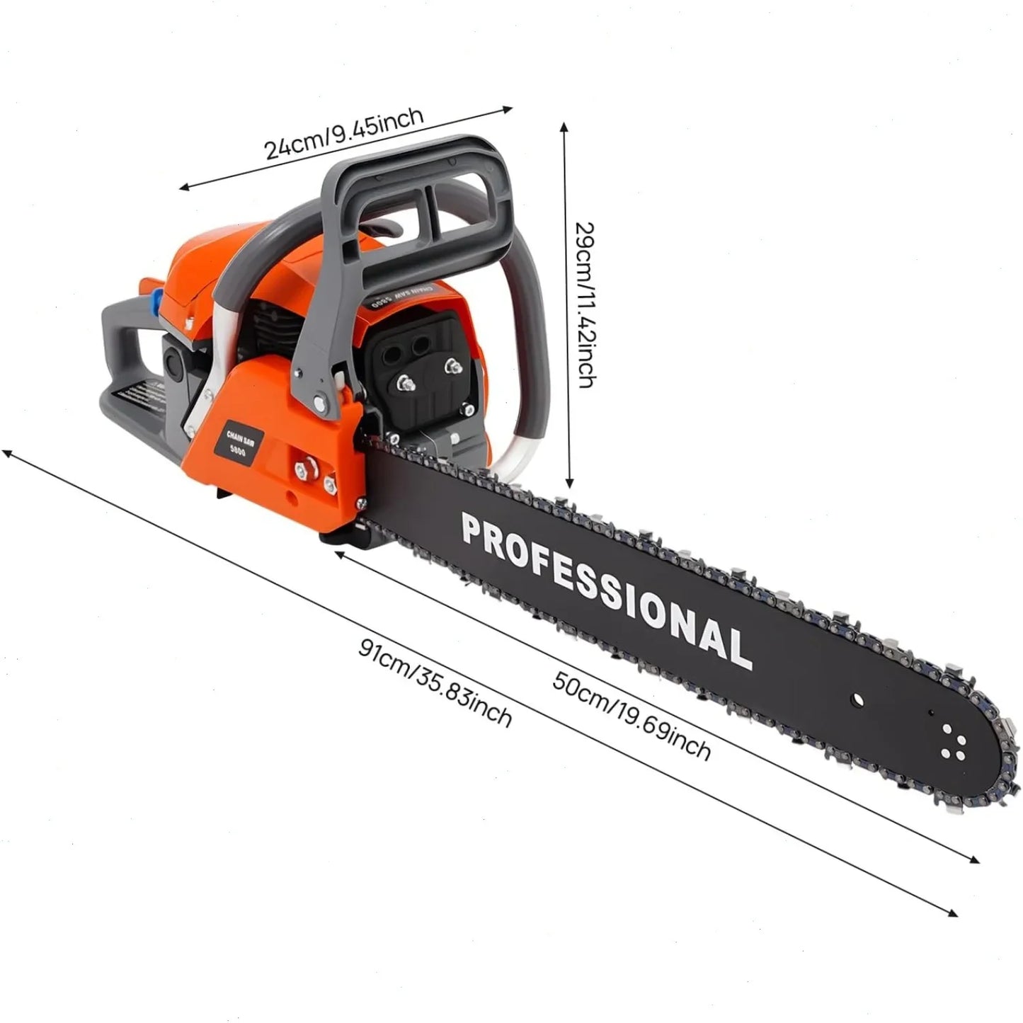 Bymaocar Gasoline Chainsaw With Single Cylinder Engine For Woodcutting