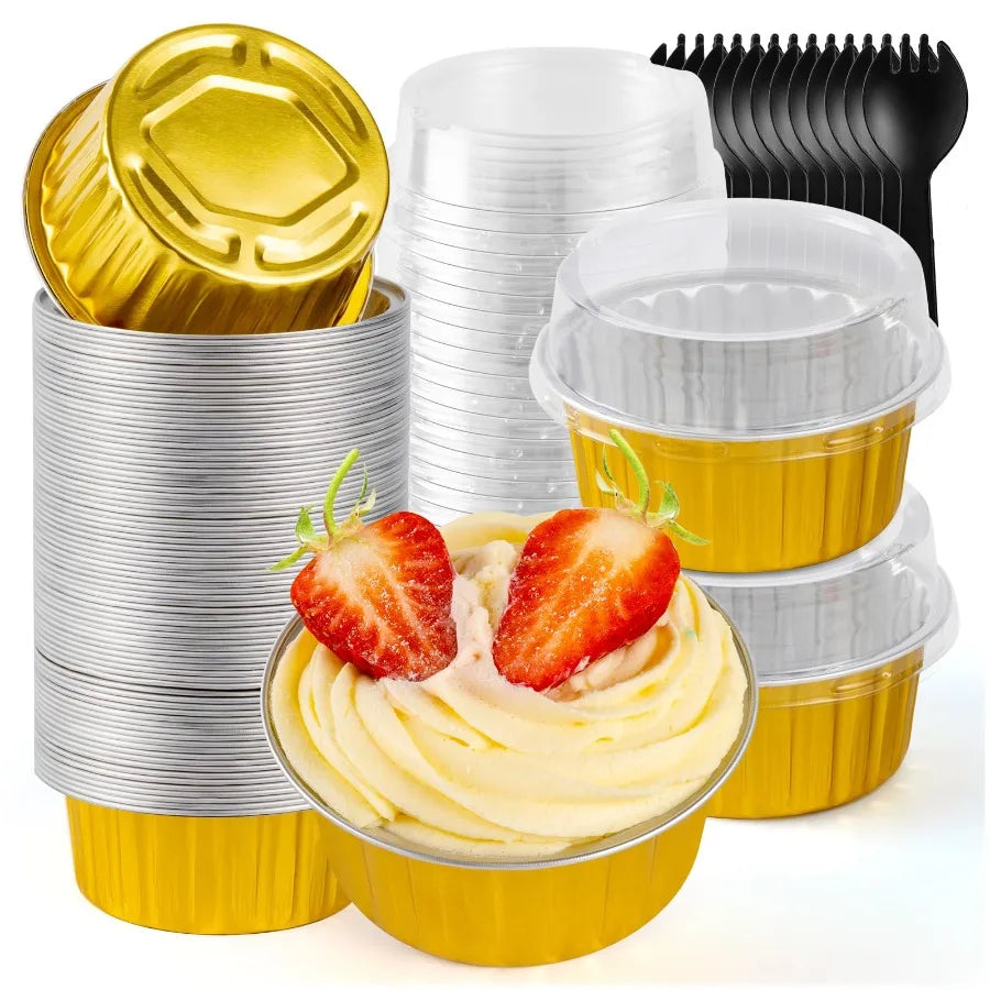 Mini Loaf Pans With Lids And Spoons Aluminum Foil Pans