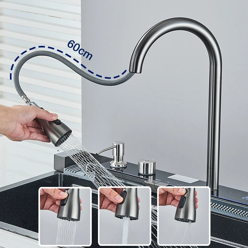 Rozin Stainless Steel Kitchen Sink With Faucet Single Bowl