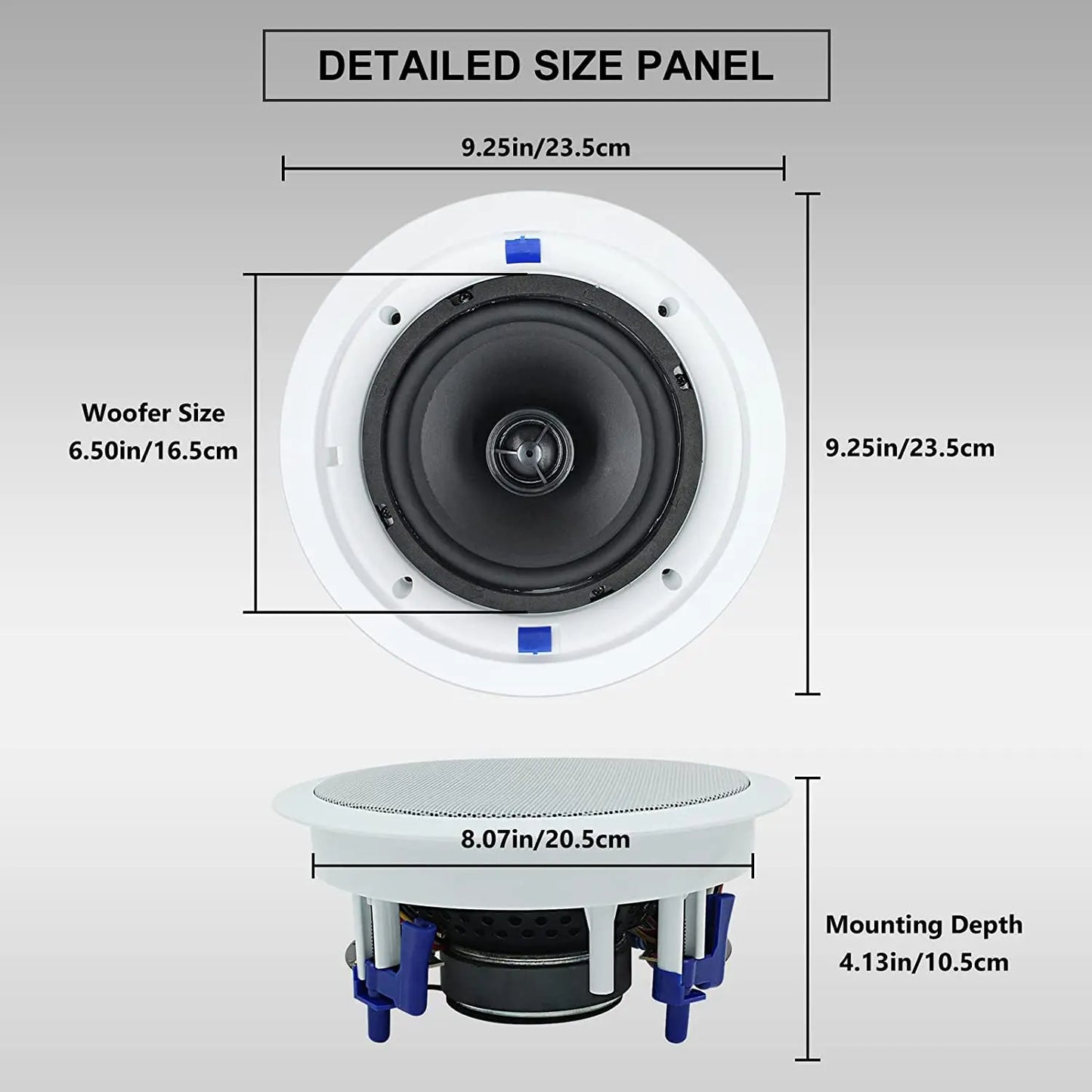 Herdio Passive Ceiling Speakers 2-Way Flush Mount Pair