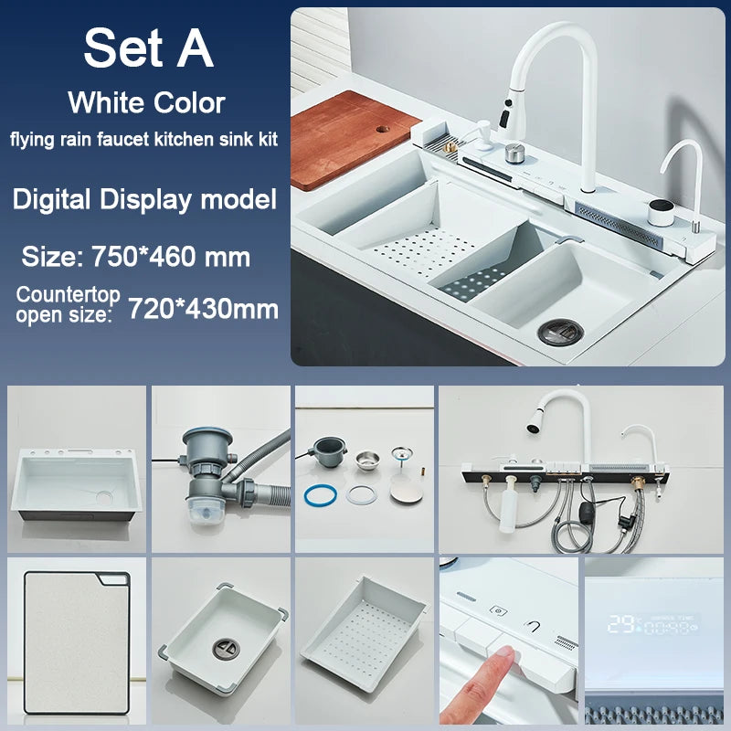 Rozin Stainless Steel Kitchen Sink With Faucet Single Bowl