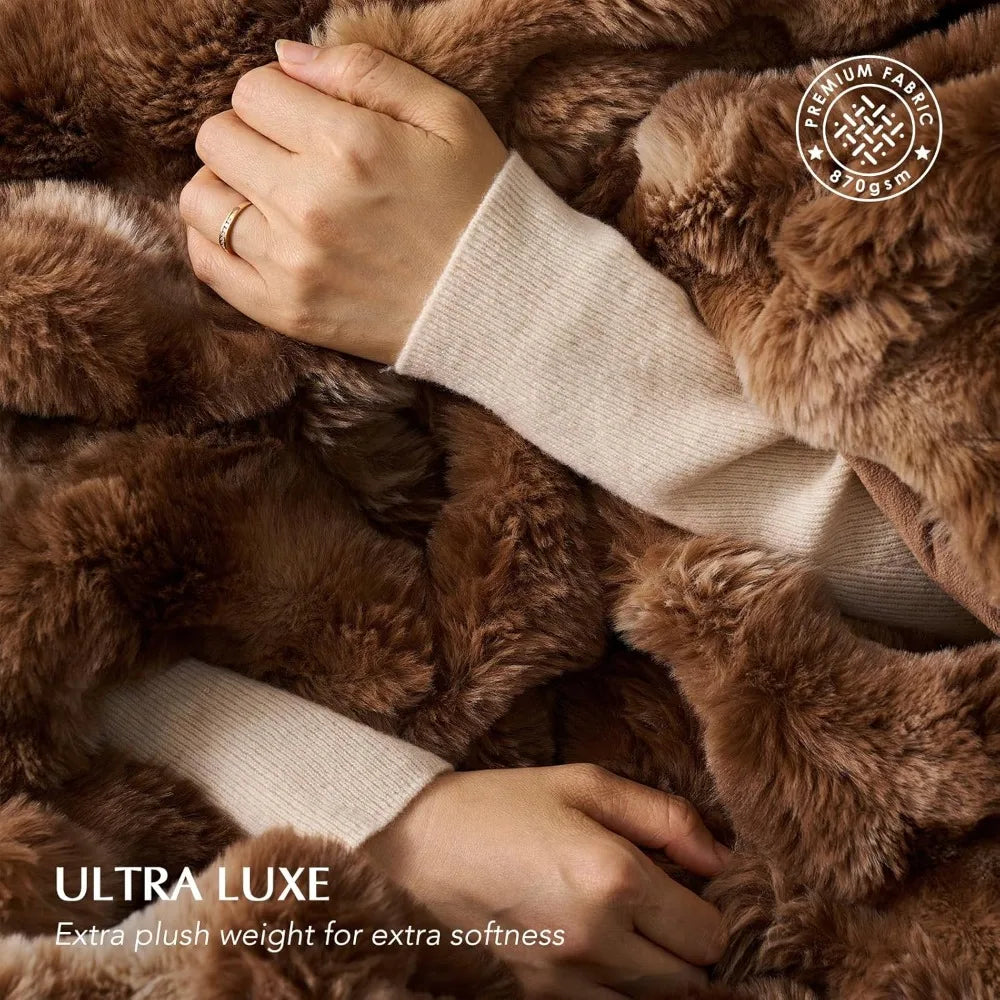 Ultra Soft Luxury Faux Fur Throw Blanket