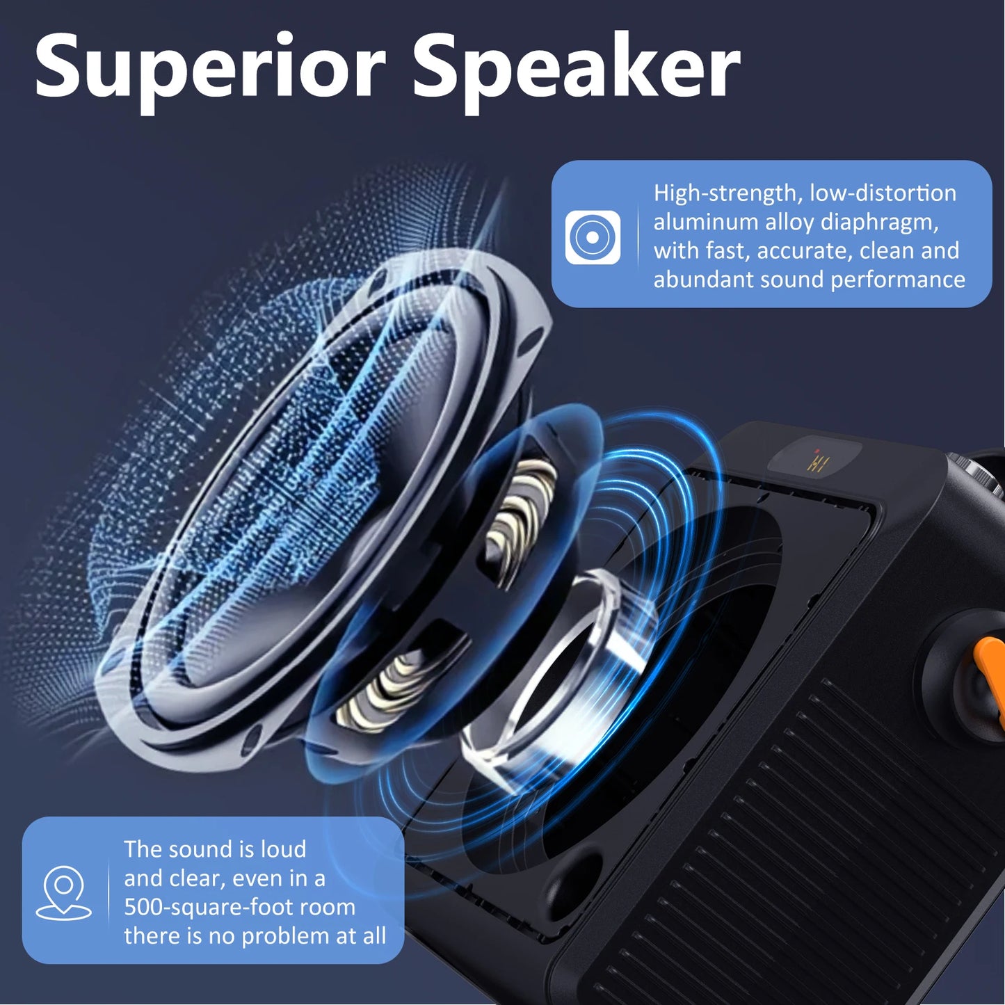 FanFun 2 Wireless Microphones Karaoke Machine With Treble Bass Adjustment