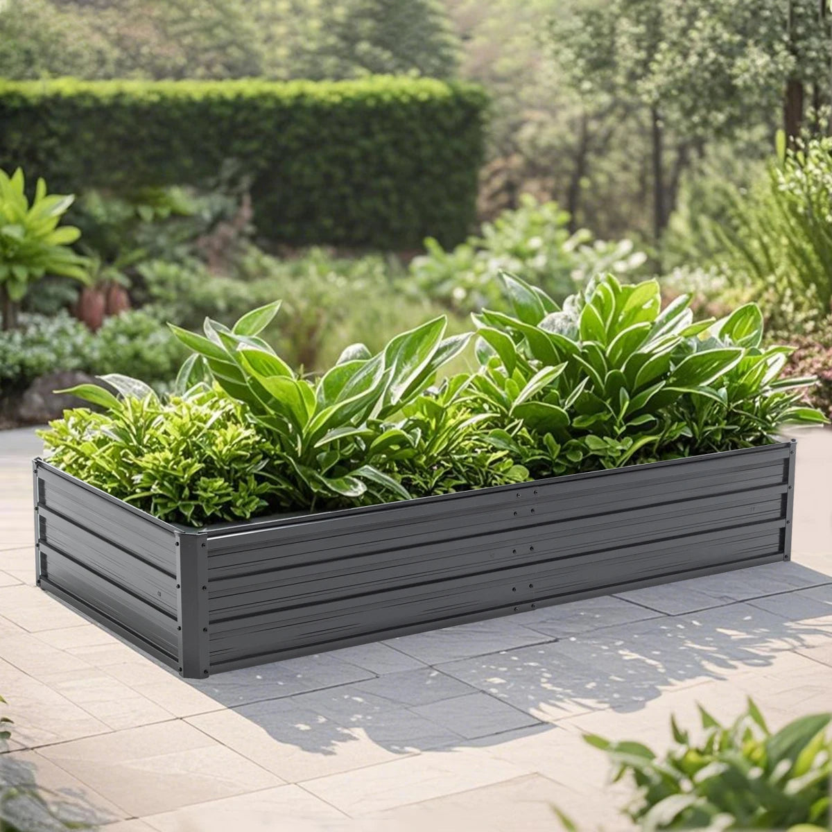 Raised Garden Bed Kit With Galvanized Rustproof Steel Easy Assembly