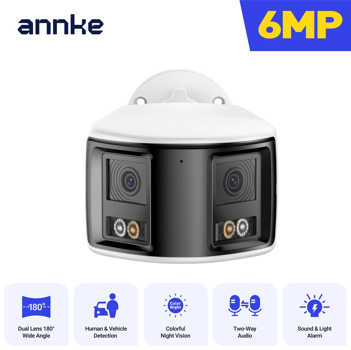ANNKE Dual Lens 4K PoE Outdoor Security Camera Human Detection