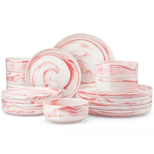 MALACASA Porcelain Dinnerware Set Elegant Everyday Tableware