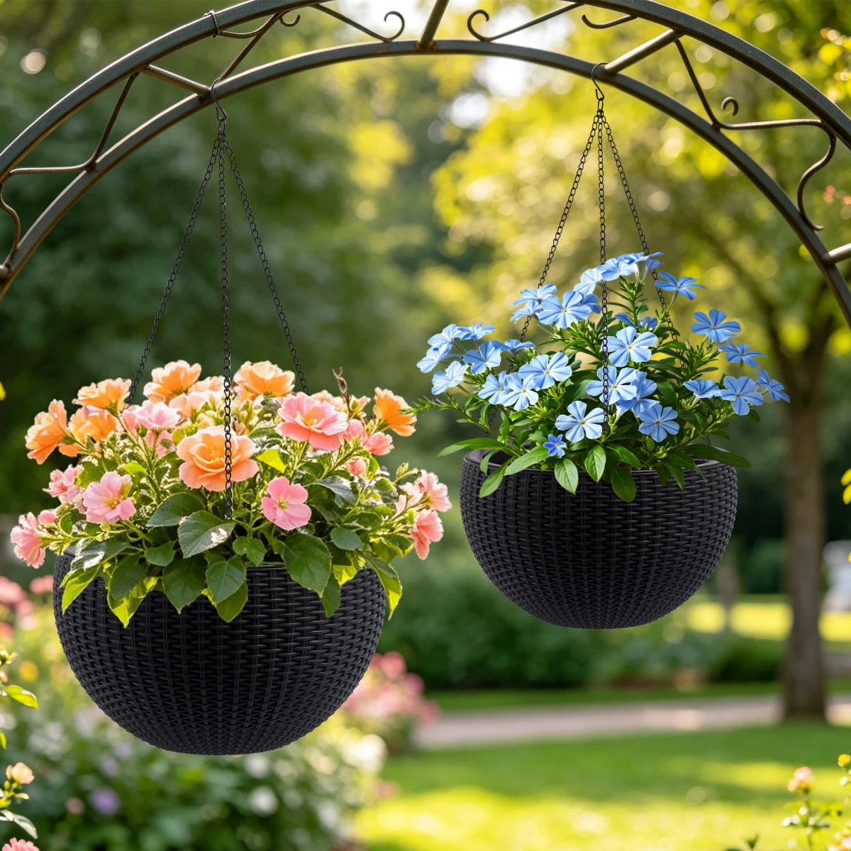 Self-Watering Plant Pot With Drainage Holes Tray Water Level Monitor