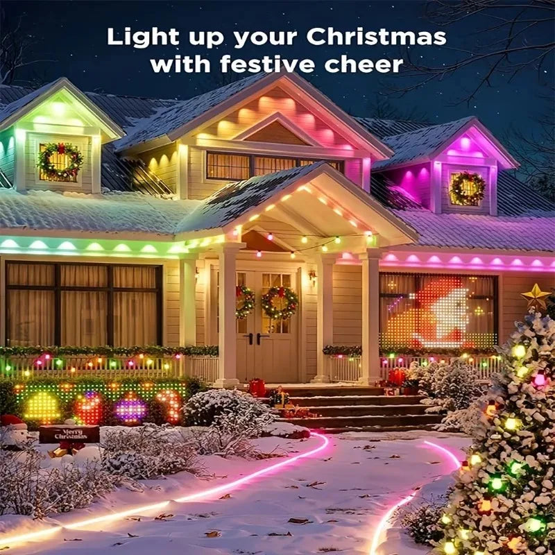 Smart RGBIC Outdoor LED String Lights With 75 Scene Modes