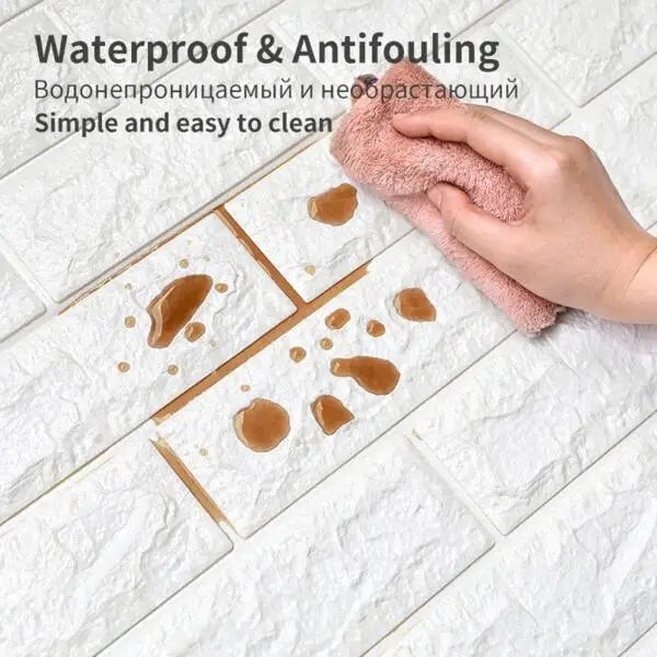 3D Self-Adhesive Wallpaper Waterproof Brick Wall Stickers For Home Decor