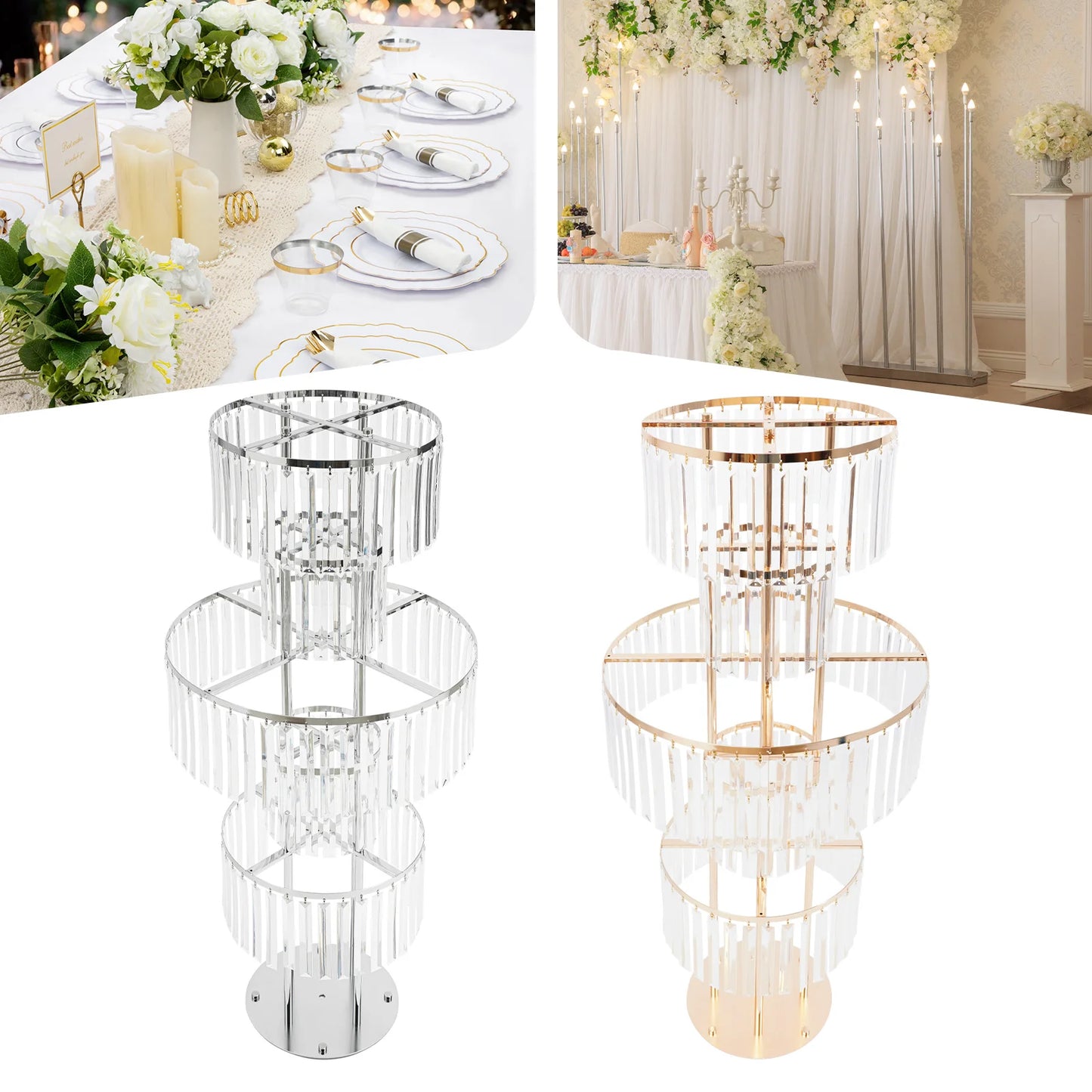 5 Tier Wedding Centerpiece Stand Acrylic Flower Vase Display