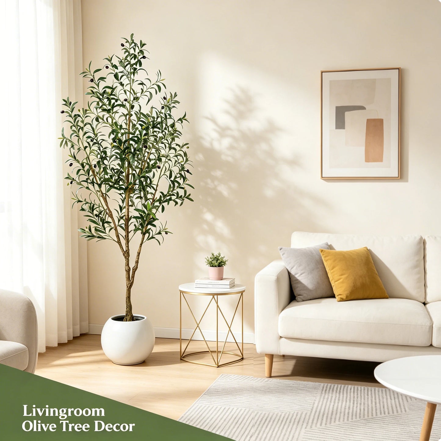 Olitree Olive Tree Artificial Indoor Floor Plant In Pot With Fruits