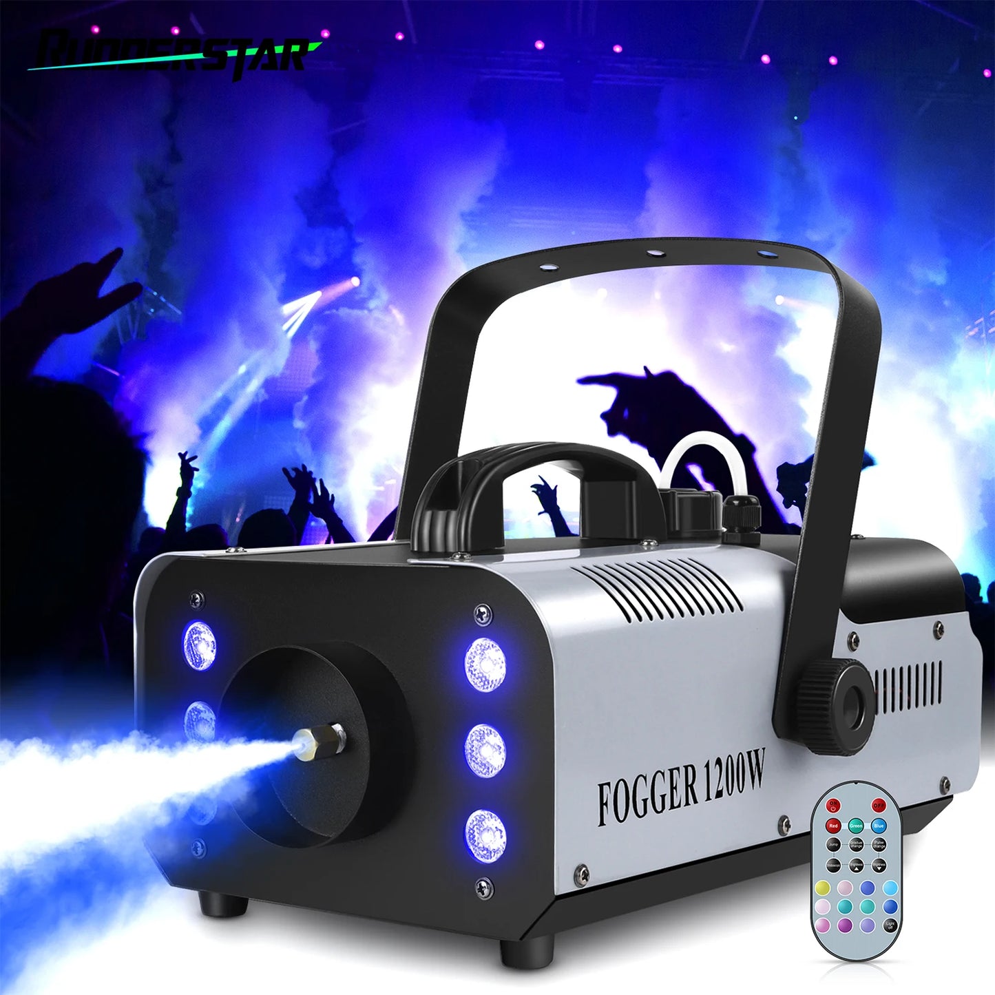Rudderstar 1200W RGB LED Fog Machine With Remote Control