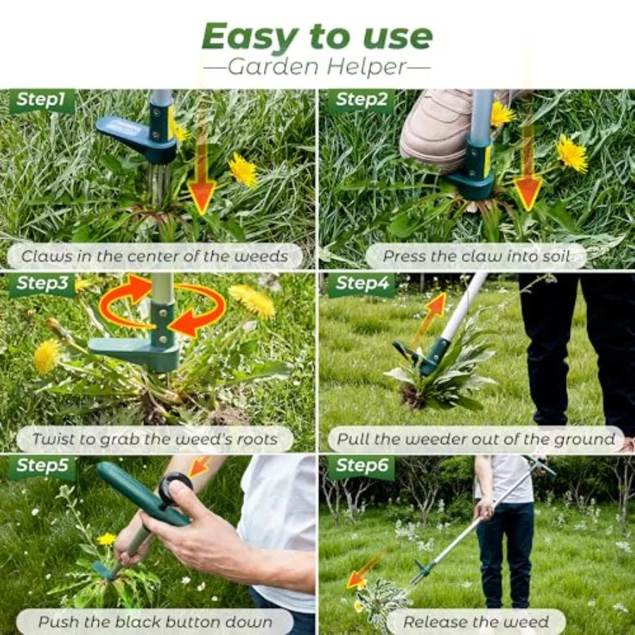 Weed Puller Stand Up Weeder With Long Handle Claw Design