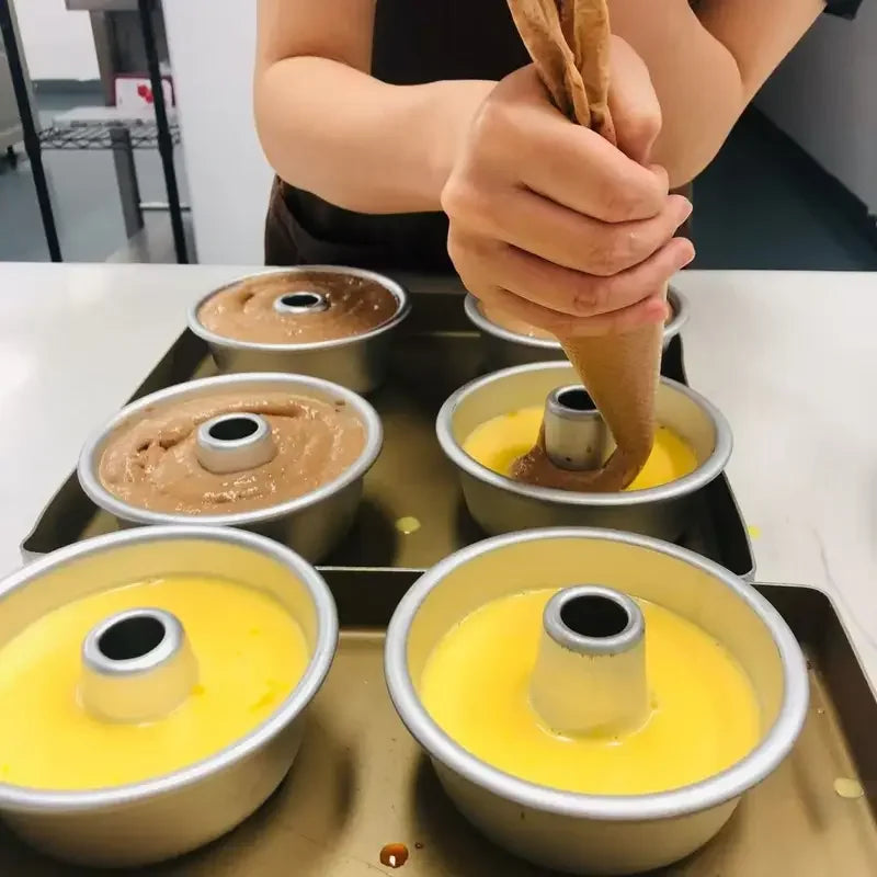 Solid Bottom Donut Mold Non-Stick Flan Pudding Pan