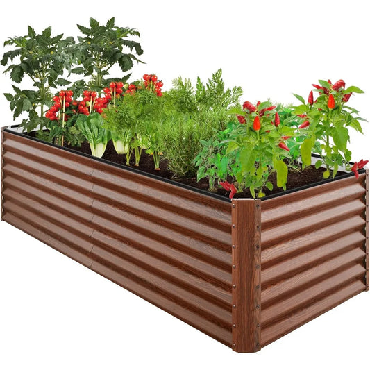 Outdoor Metal Raised Garden Bed For Vegetables Herbs And Flowers