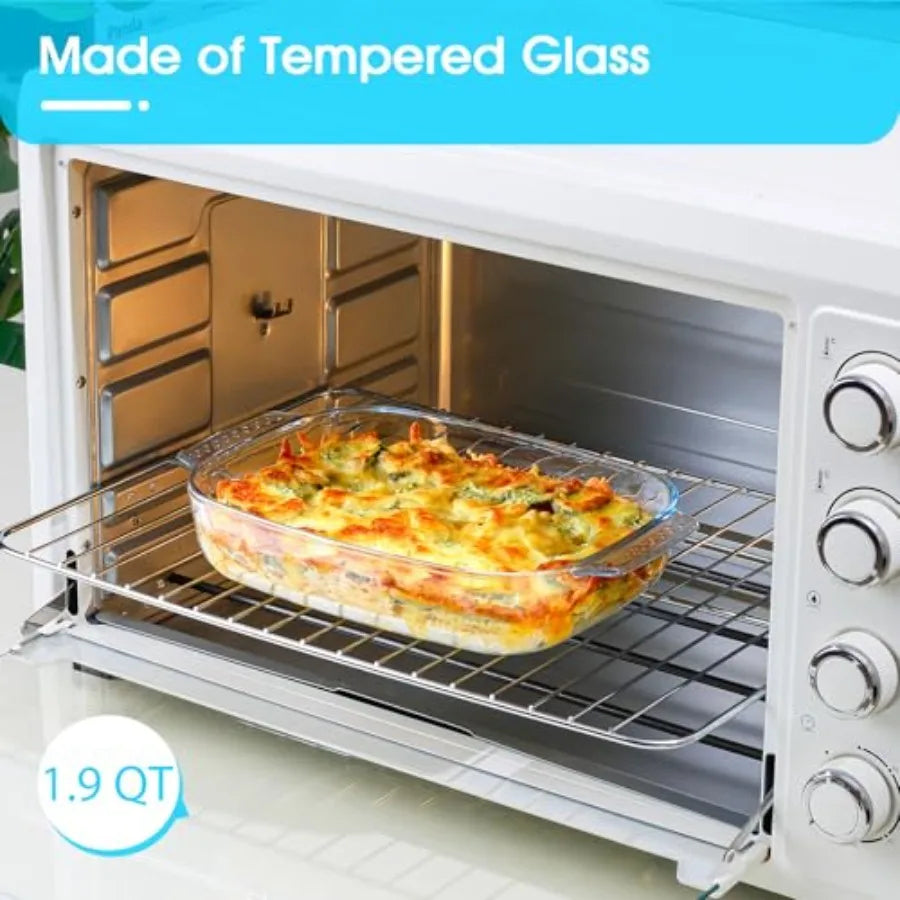 Glass Baking Dish Set, Oven Safe Easy Grab Bakeware