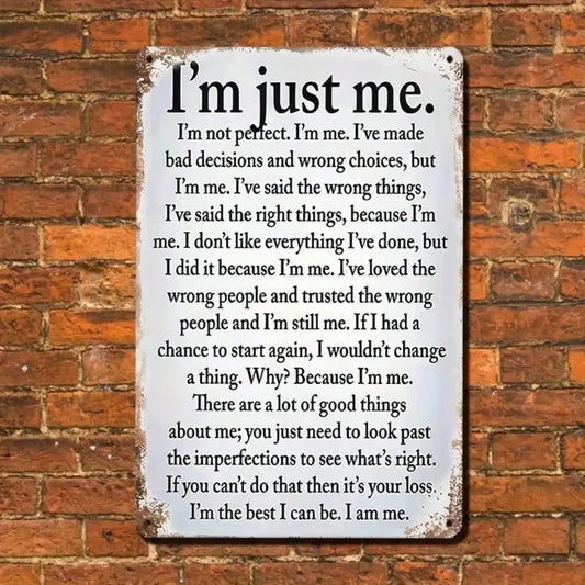 Iron Inspirational Quote Sign Wall Decor Vintage Style Home Ornament