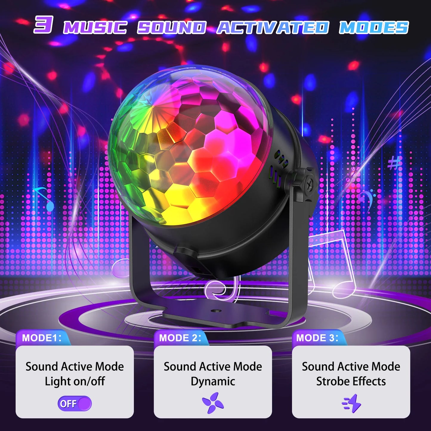 U'King RGB LED Stage Ball Lights With Remote Control