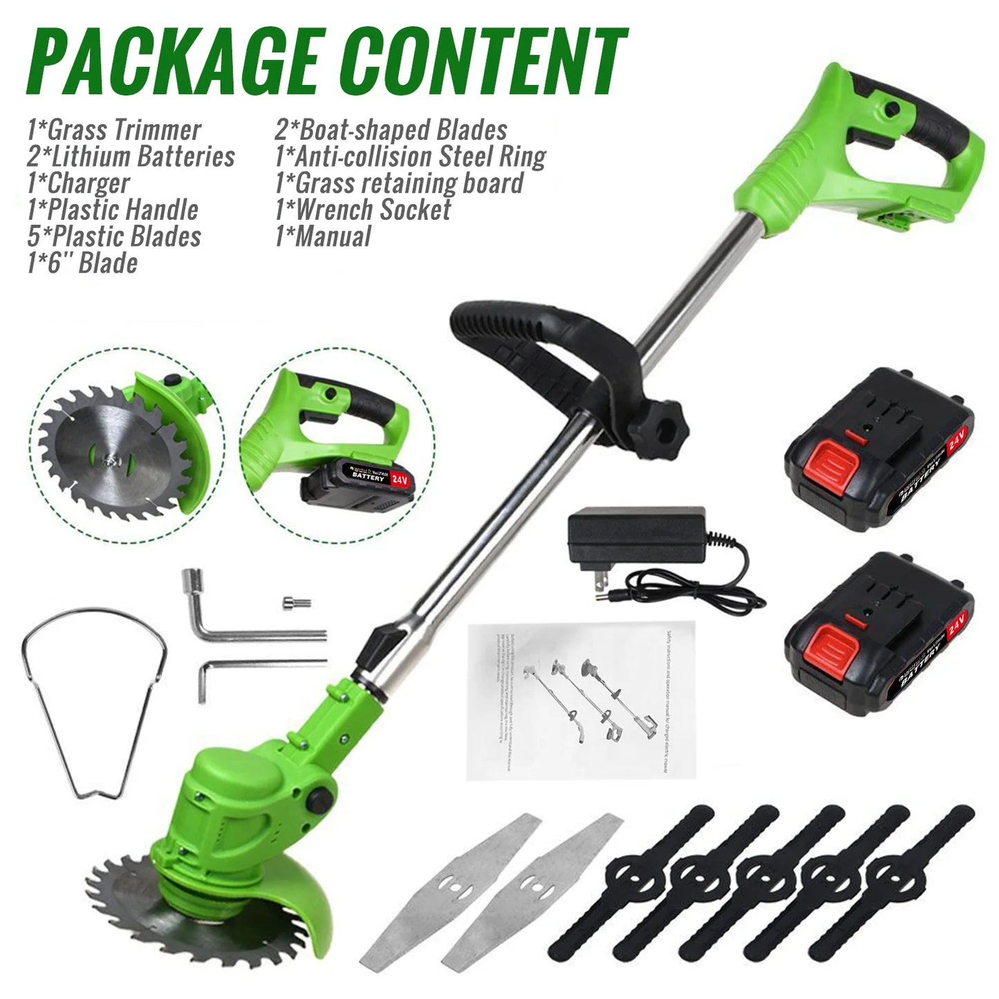 Electric Cordless Weed Trimmer 2 In 1 For Yard Garden