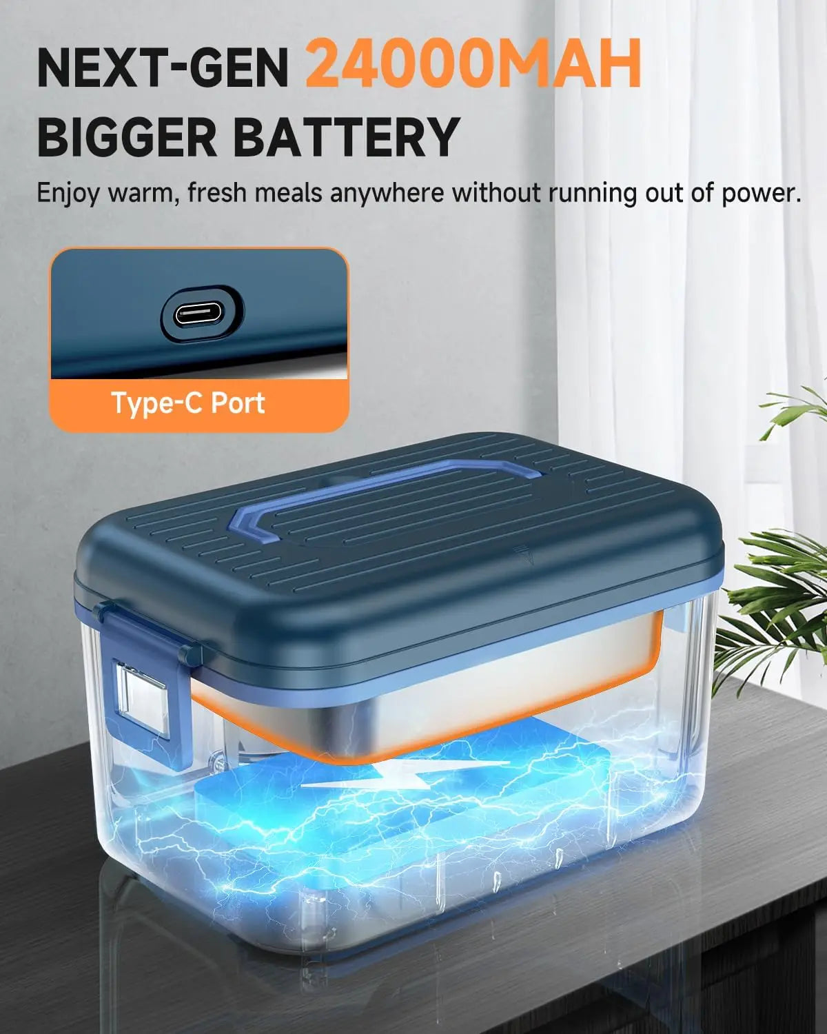 Cordless Electric Lunch Box Self Heating With Ice Crystal Box