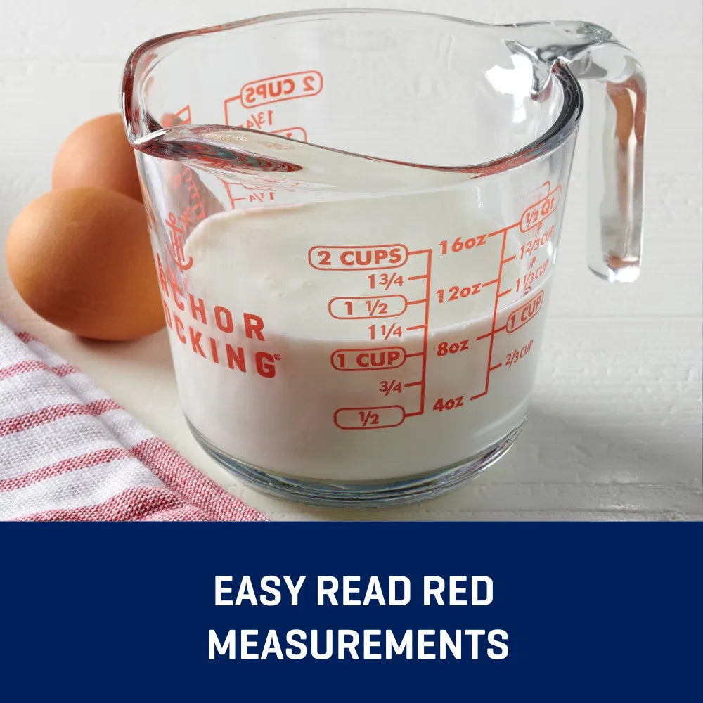 Glass Measuring Cup With Spout And Handle For Liquids