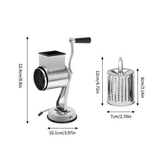 Rotary Grater 5-Blade Stainless Steel Manual Slicer