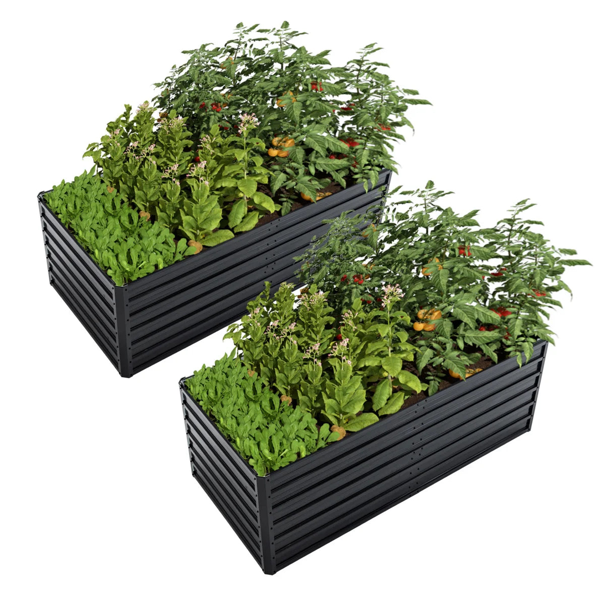 Raised Garden Bed Kit With Galvanized Rustproof Steel Easy Assembly