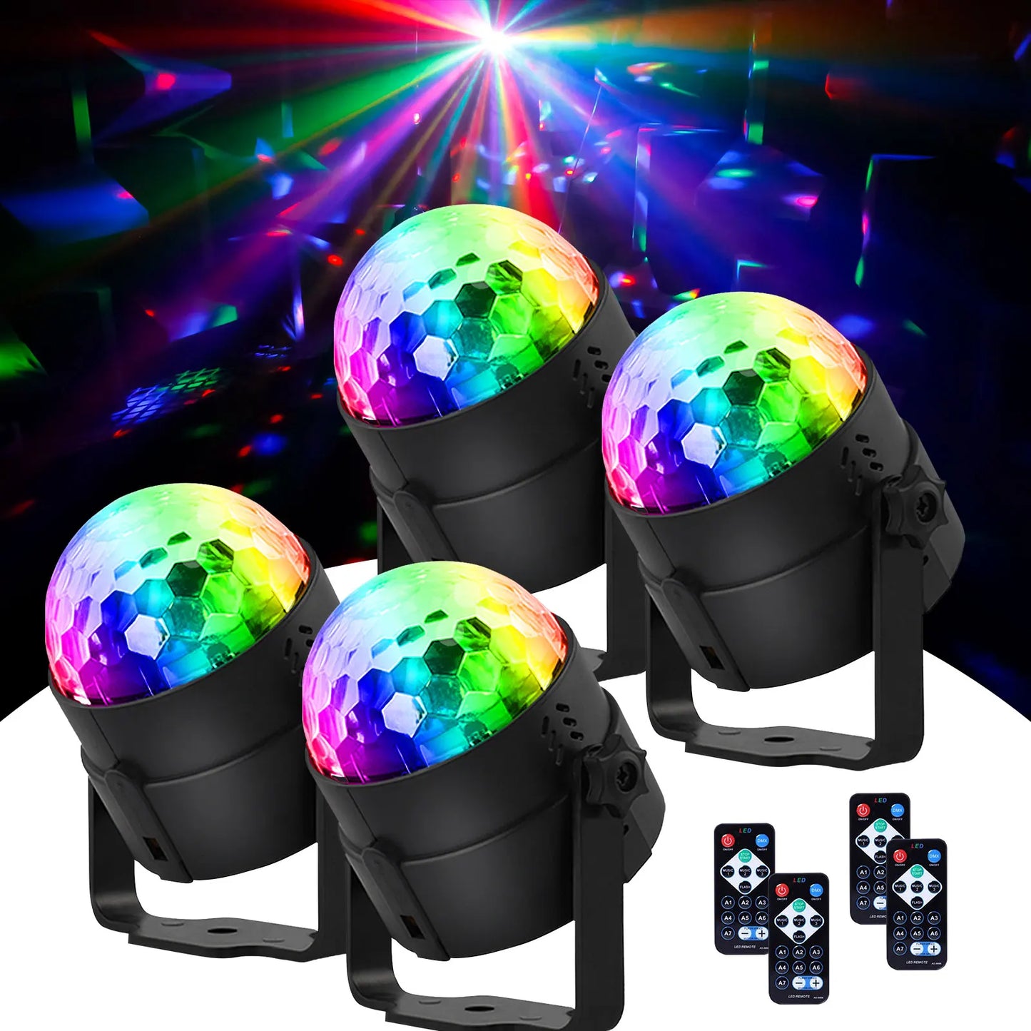 U'King RGB LED Stage Ball Lights With Remote Control