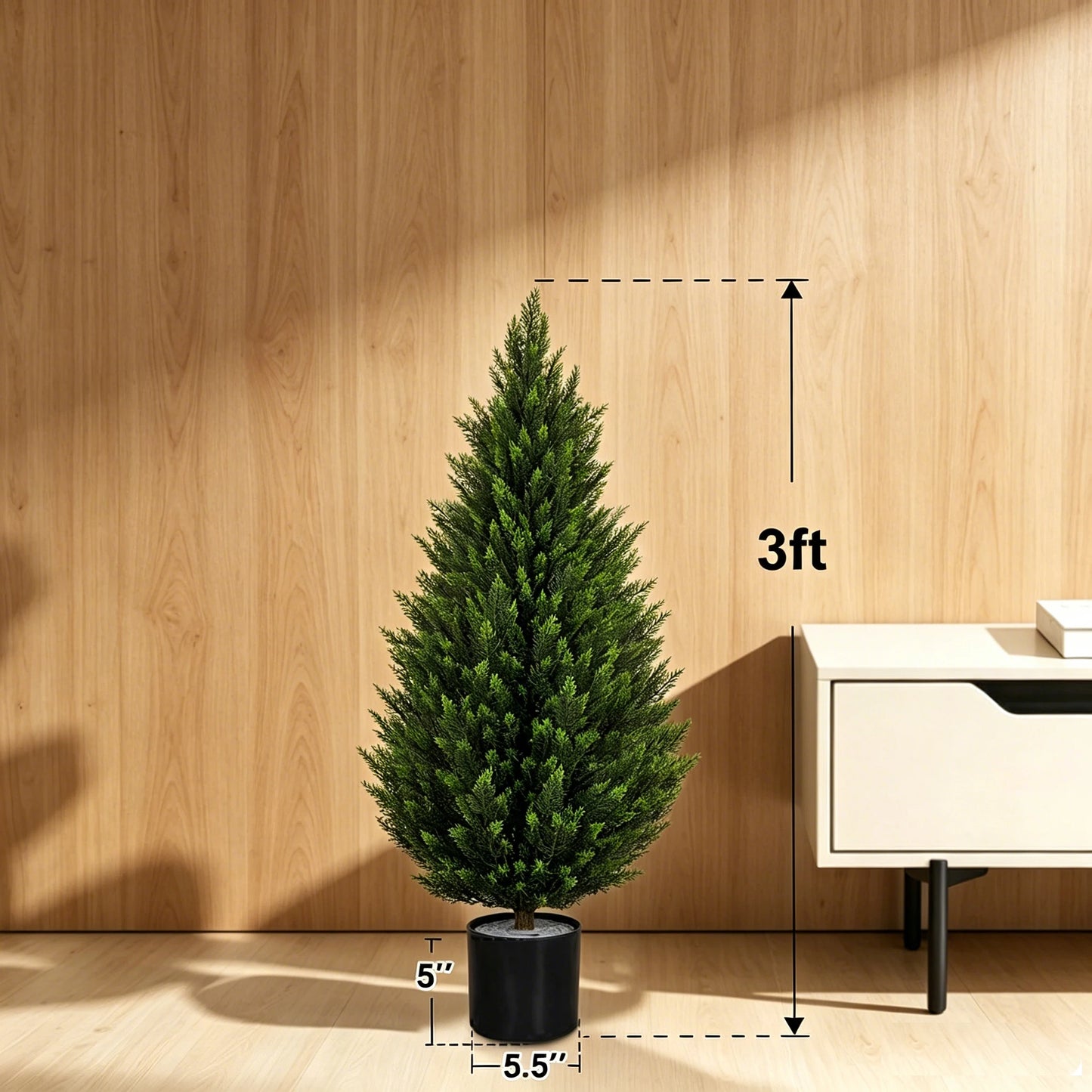 Artificial Cedar Topiary Trees Lifelike Faux Plants for Home Decor