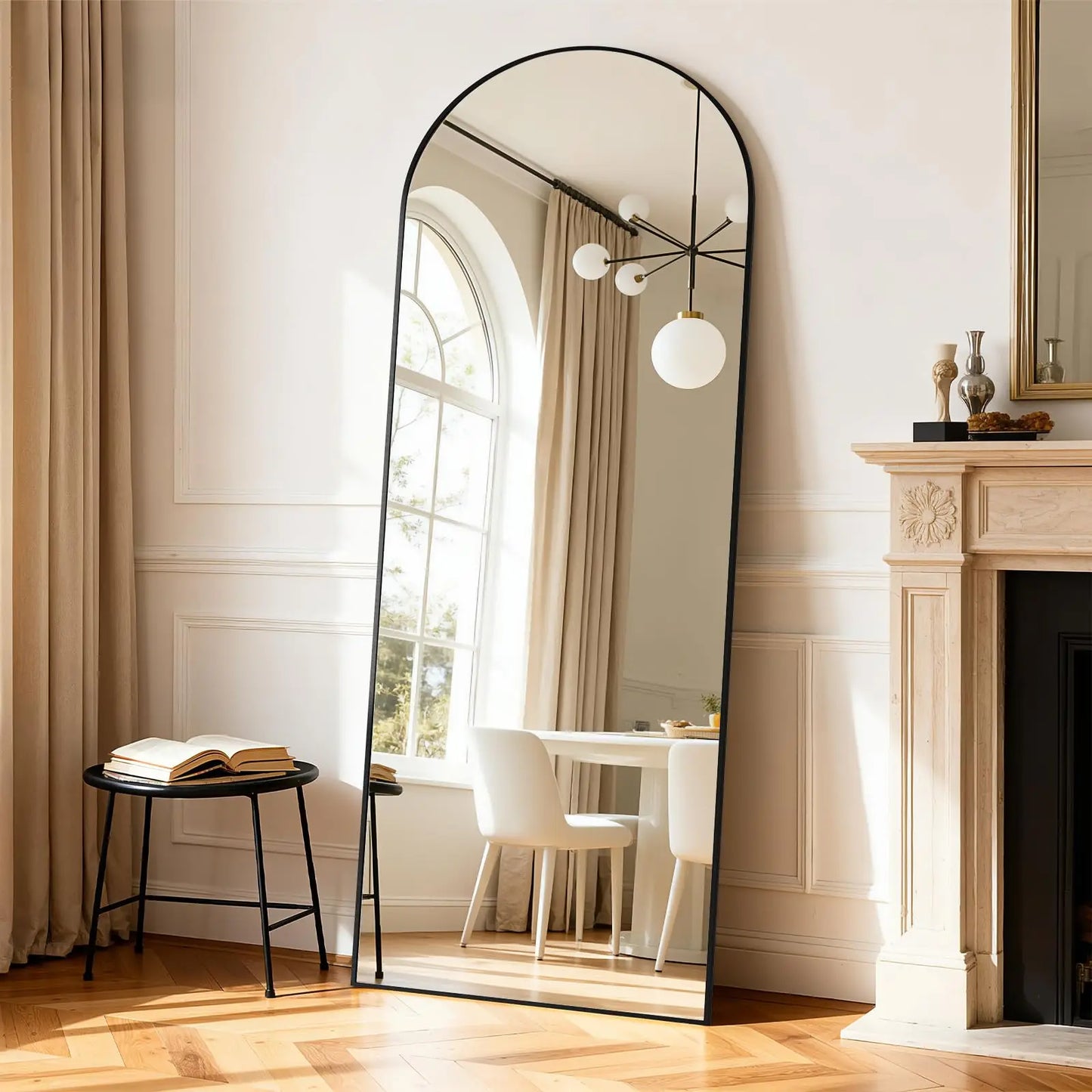 Modern Arched Full Length Wall Mirror By Gold Finish Brand