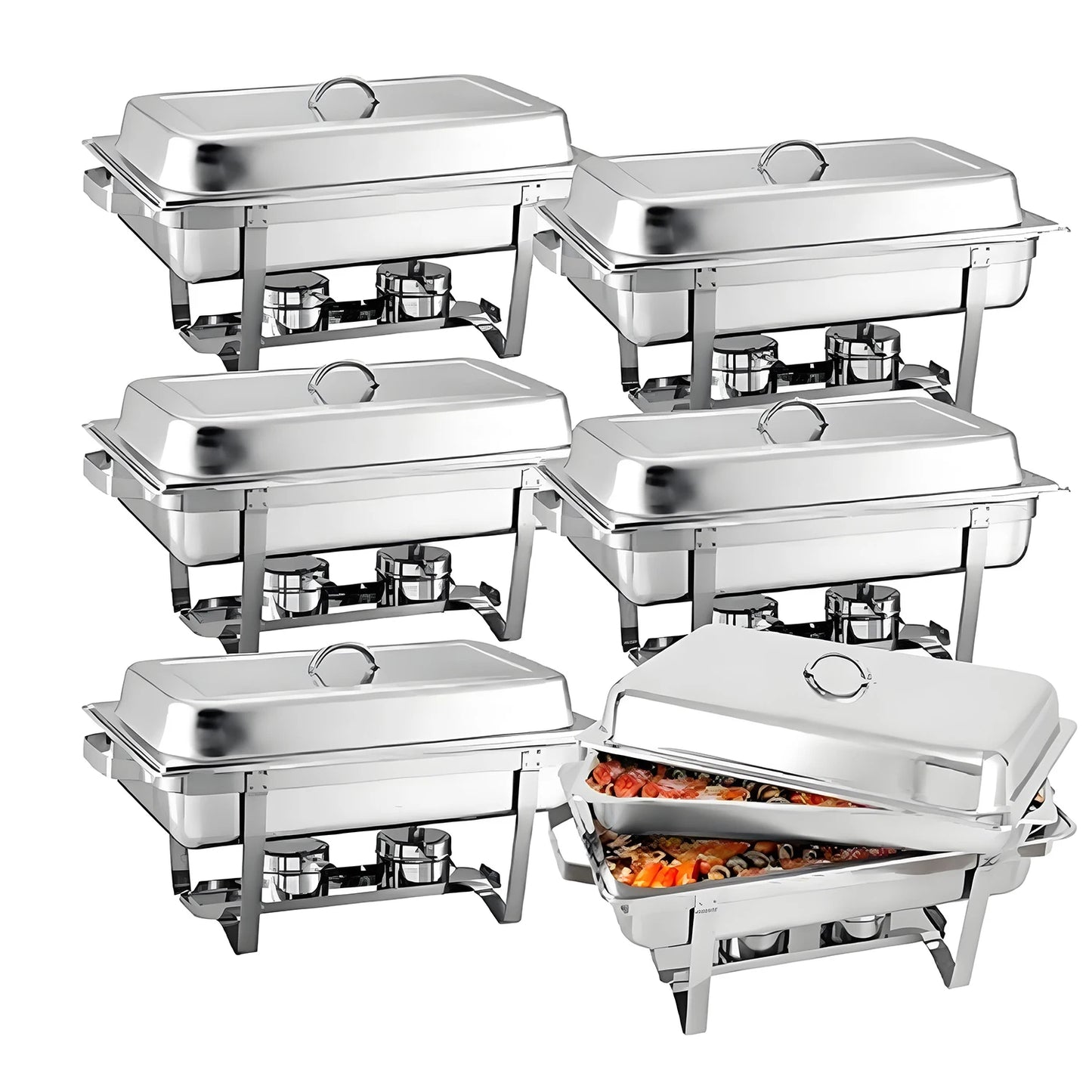 Stainless Steel Chafing Dish Buffet Set 8 Qt With Lids
