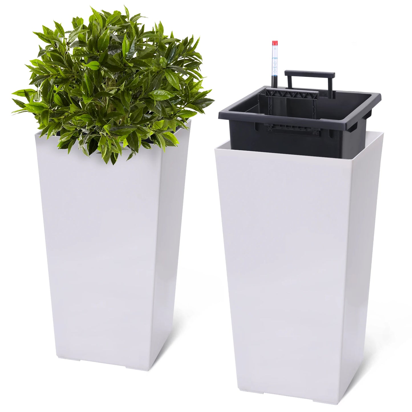 HiMISS Self Watering Planters Set Of 2 For Front Porch