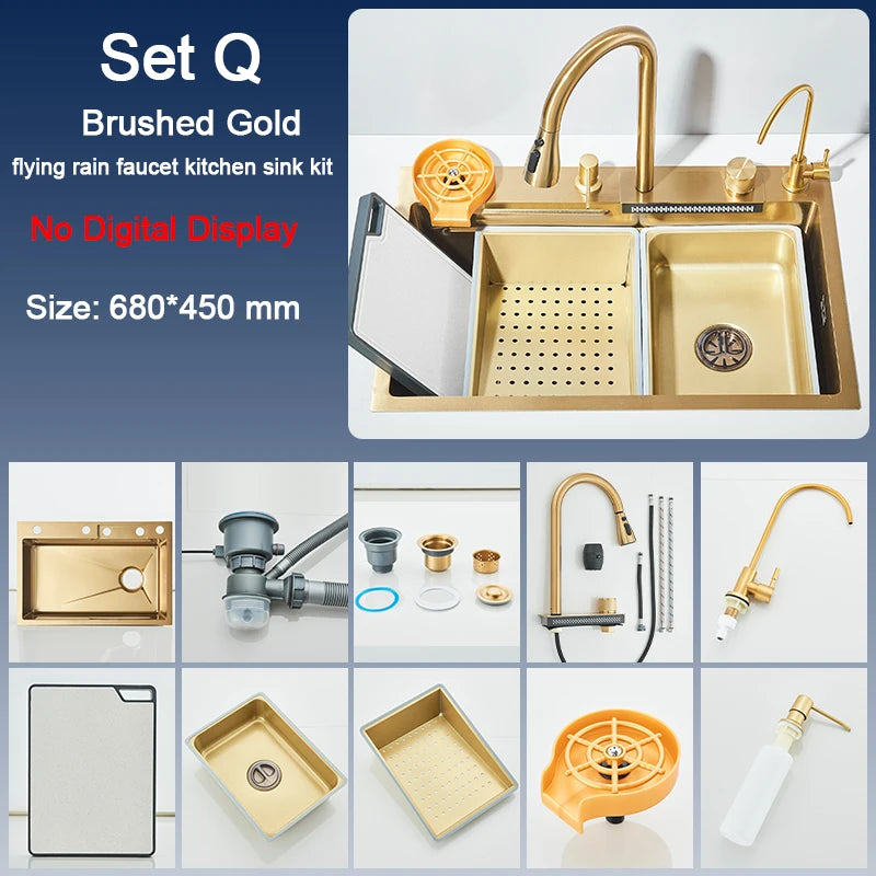 Rozin Stainless Steel Kitchen Sink With Faucet Single Bowl
