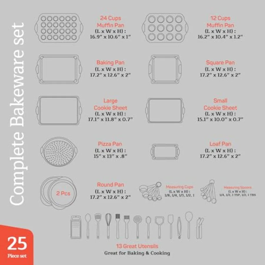Nonstick Carbon Steel Bakeware Set With Silicone Handles
