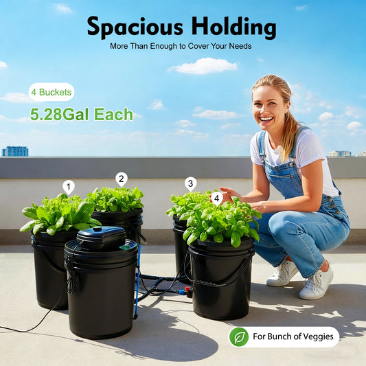 Bymaocar Hydroponics System Kit Deep Water Culture With Air Pump