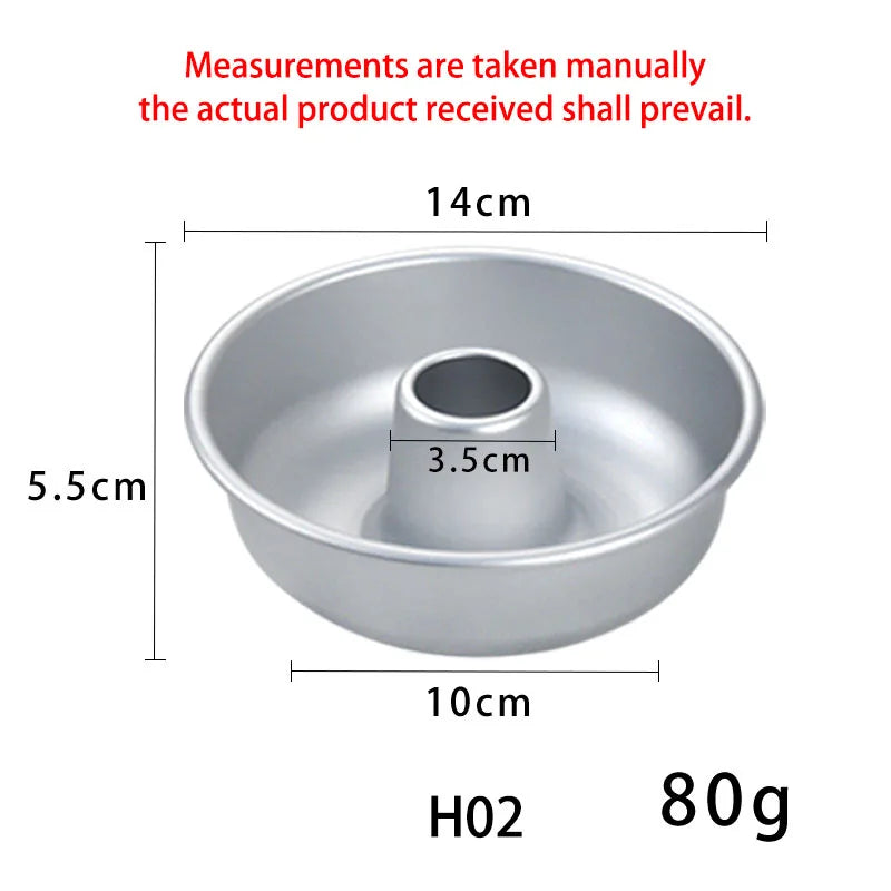 Solid Bottom Donut Mold Non-Stick Flan Pudding Pan