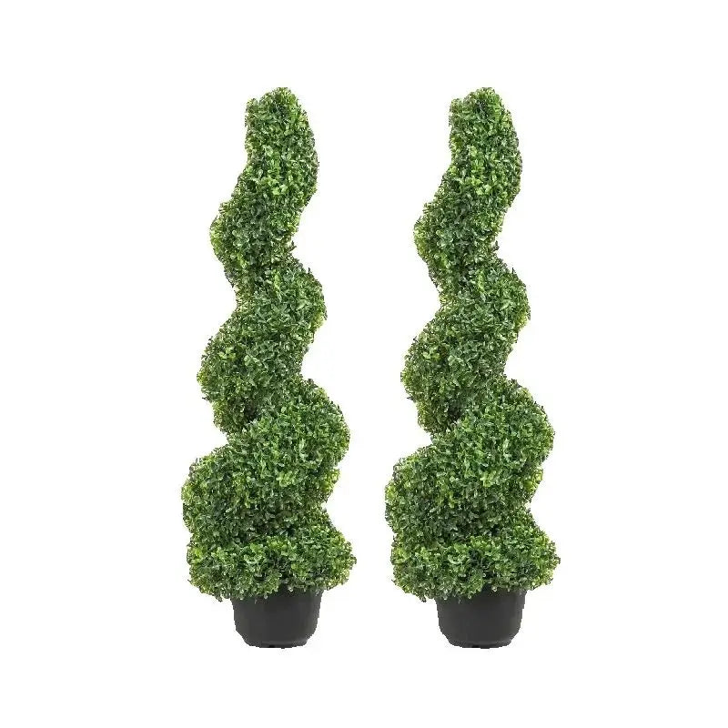 Artificial Boxwood Tower Topiary Spiral Plant Outdoor Decor