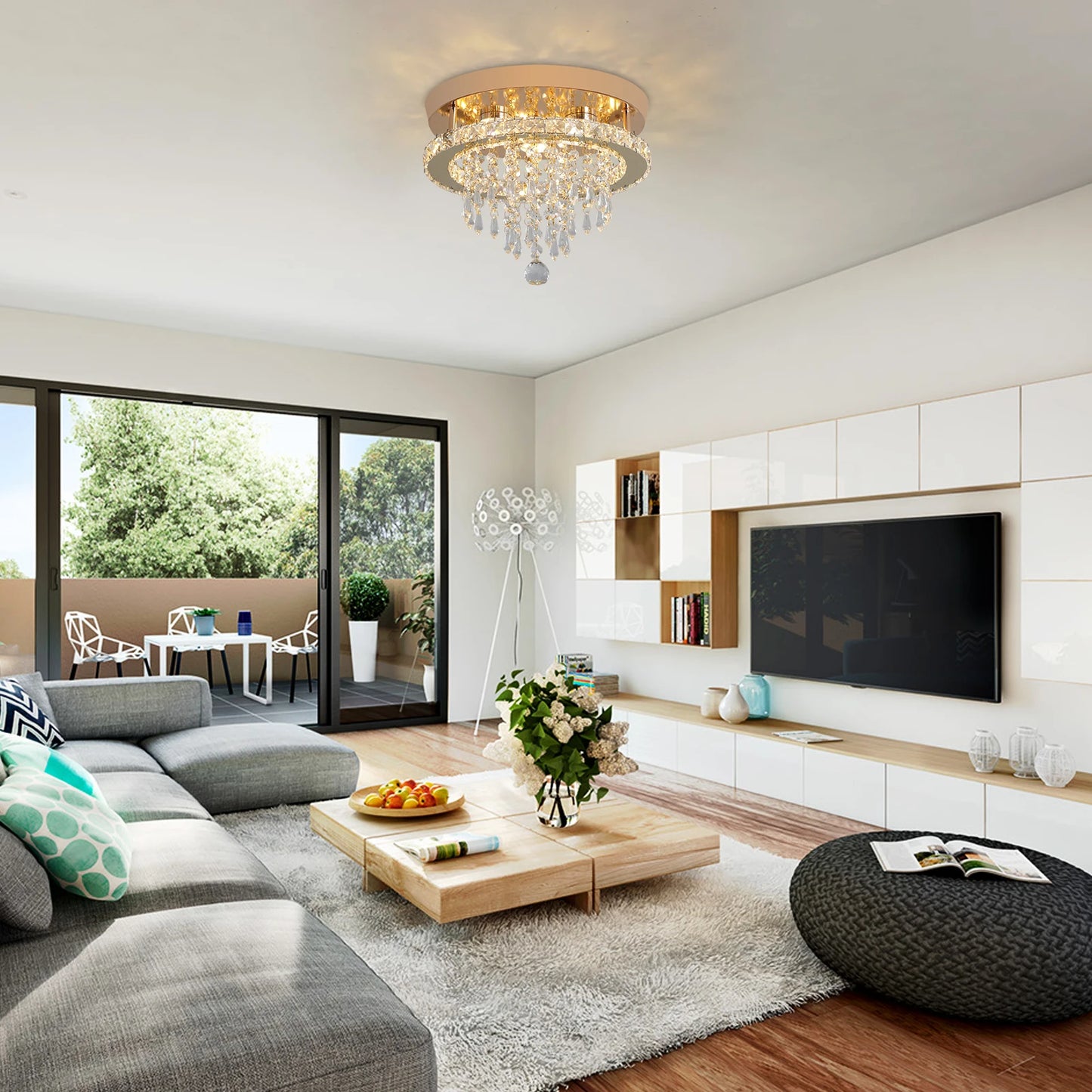 GreeLustr Luxury Crystal Chandelier Modern Gold Led Ceiling Light