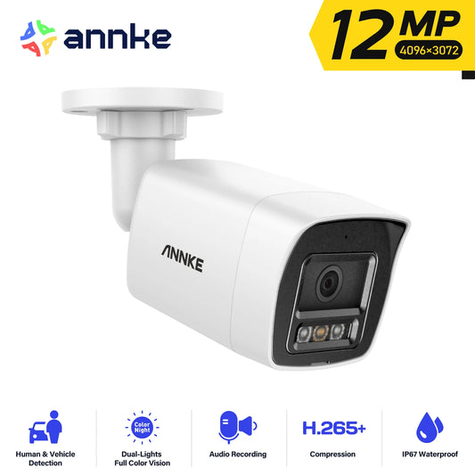 ANNKE 12MP Outdoor Dual-Light PoE Security Camera Night Vision