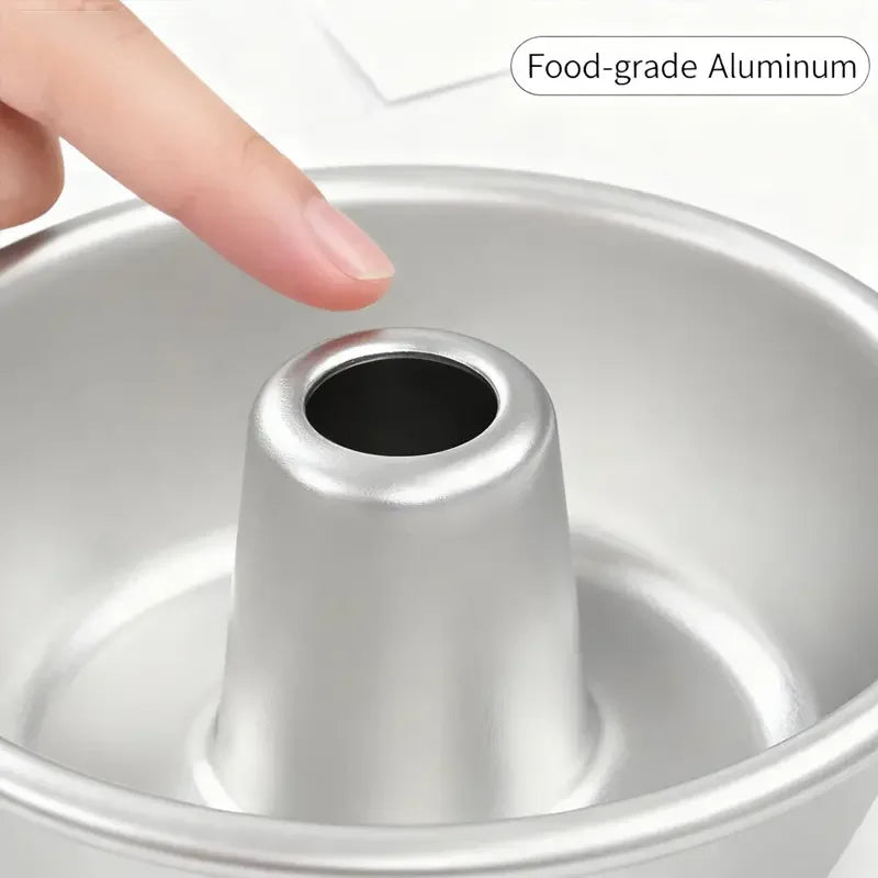 Solid Bottom Donut Mold Non-Stick Flan Pudding Pan