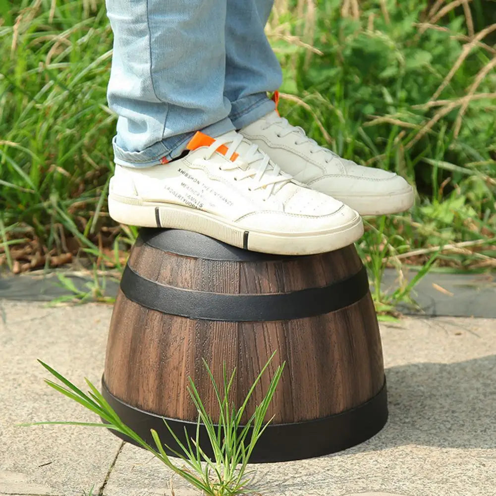 Rustic Farmhouse Whiskey Barrel Planter Faux Wood Plastic Pot