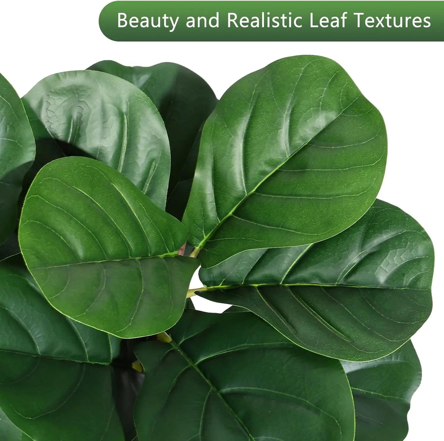 HiMISS Fiddle Leaf Fig Artificial Tree With White Planter Pot