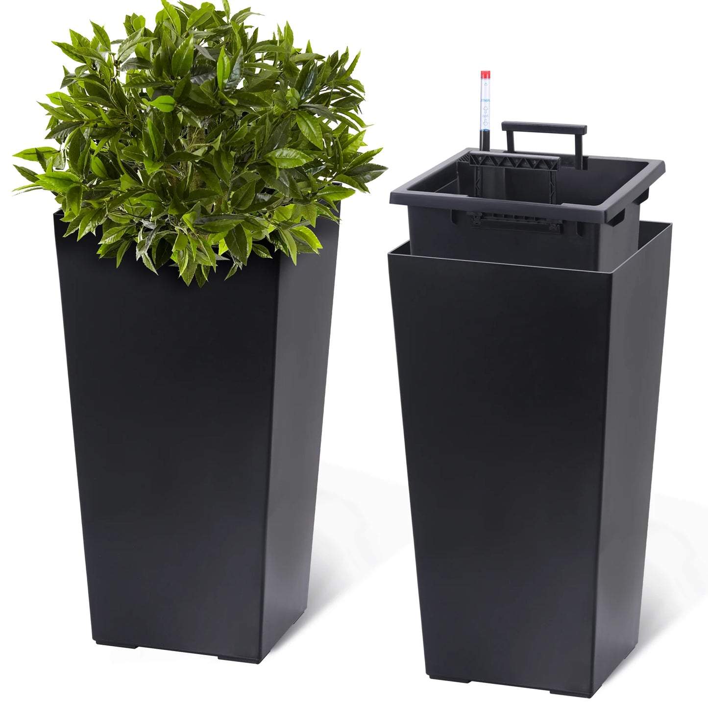 HiMISS Self Watering Planters Set Of 2 For Front Porch