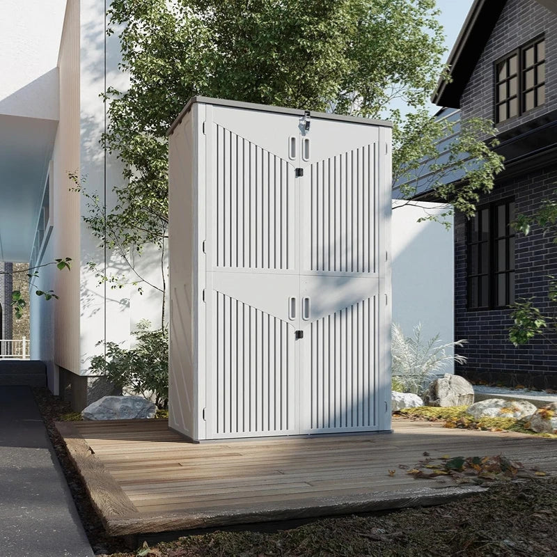 AOXUN 1800L Tall Outdoor Storage Shed With Floor Waterproof Resin
