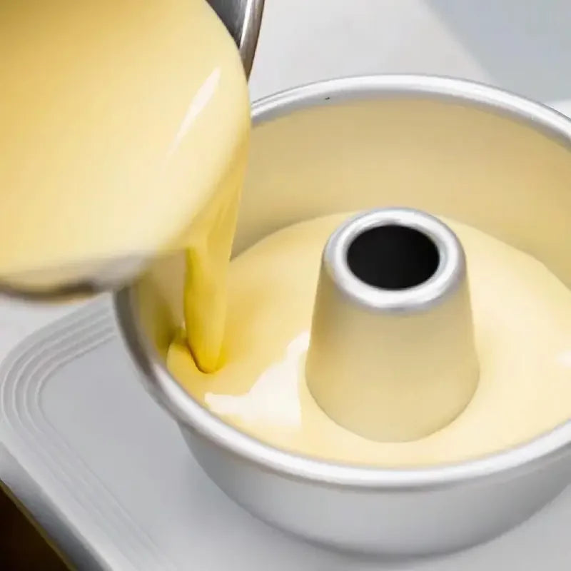 Solid Bottom Donut Mold Non-Stick Flan Pudding Pan