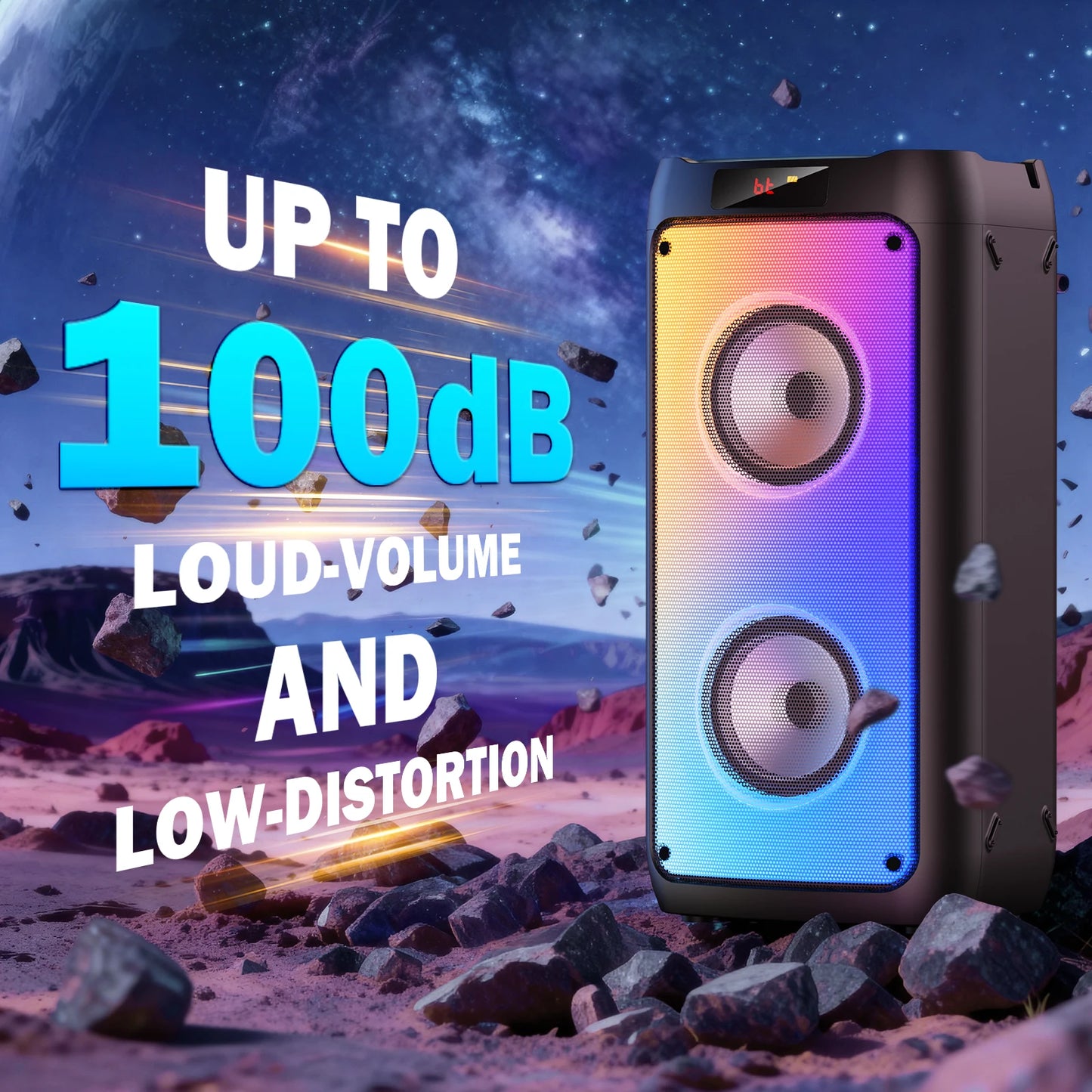 FanFun Wireless Bluetooth Karaoke Speaker With Two Microphones